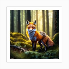 Fox In The Forest Art Print