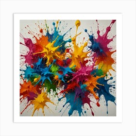 Colorful Paint Splashes 7 Art Print