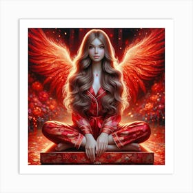 Angel In Red Pajamas Art Print