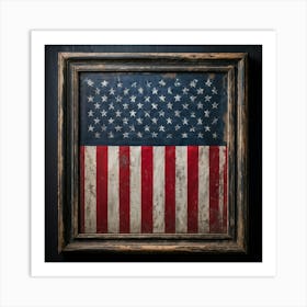 An Antique American Flag Resplendent With Immaculate Red Stars Scattered Against A Deep Blue Backgr (6) Art Print