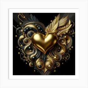 Gold Heart 2 Art Print