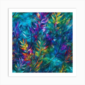 Holographic Aquatic Foliage Art Print