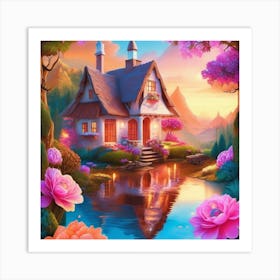 House By The Lake 1 Art Print