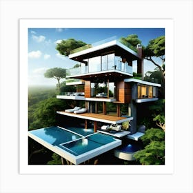 Tree House In The Jungle Art Print