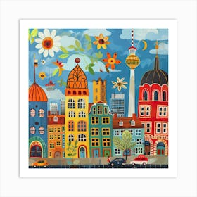 Kids Travel Illustration Berlin 4 Art Print