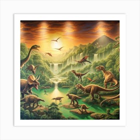 Dinosaur Mural Art Print