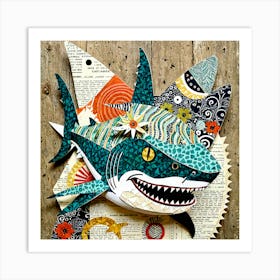 Paper Shark Art Print