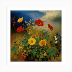 Flowers 8k Resolution Concept Art By Gustave More (3) Art Print