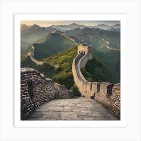 The famous Great Wall of China with nature Art Print