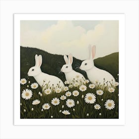 White Rabbits Fairycore Painting 1 Art Print