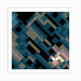 Abstract in Teal Art Print