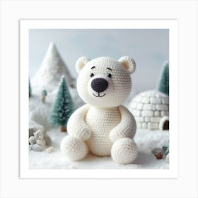 Amigurumi, polar bear Art Print