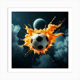 Soccer Ball In The Sky Art Print