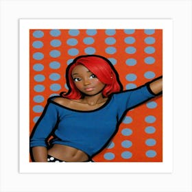 Black Girl With Red Hair Art Print