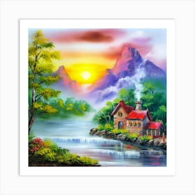 Multicolored landscape. 15 Art Print