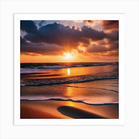 Sunset On The Beach 258 Art Print