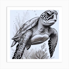 Sea Turtle Painting Art Print