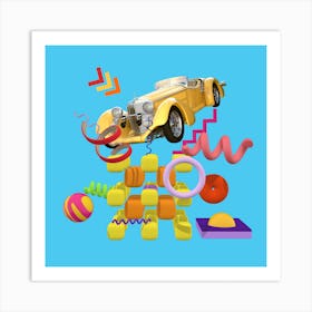 3D Abstract Car Art Print