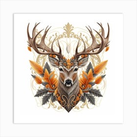 Deer Head Art Print