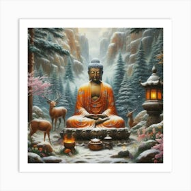 Amitabha Buddha in the Forest Art Print