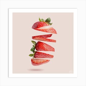 Sliced Strawberries Poster