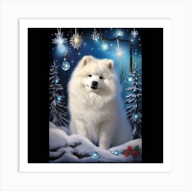 Samoyed Christmas Art Print