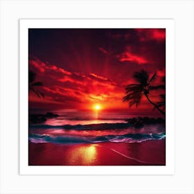 Sunset At The Beach 772 Art Print