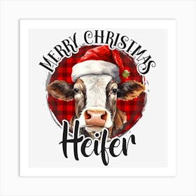 Merry Christmas Heifer Art Print