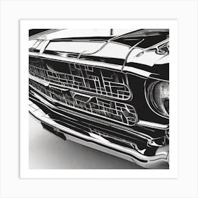 Black And White Car 2 Art Print