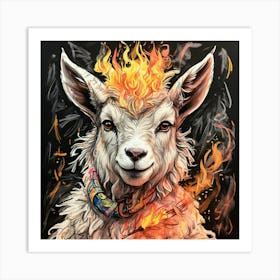 Goat On Fire 9 Art Print