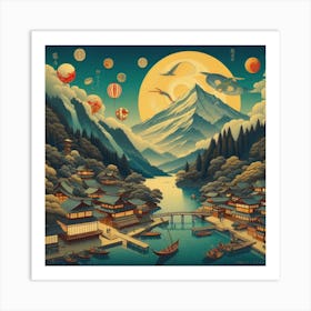 Asian Landscape Art Print