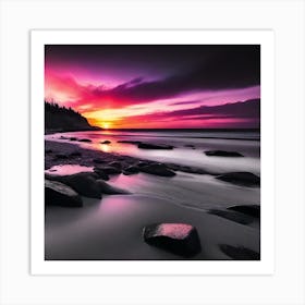 Sunset At The Beach 572 Art Print