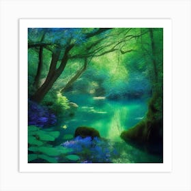 River In The Forest Art Print