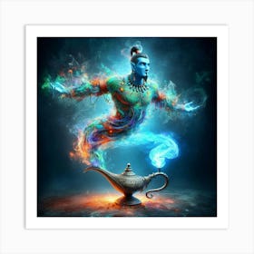 Genie And The Magic Lamp Art Print