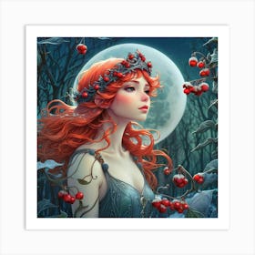 Girl With Red Hair Art Print