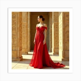 Woman In A Red Dress 11 Art Print