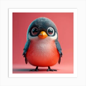 Cute Bird 3d Illustration Art Print