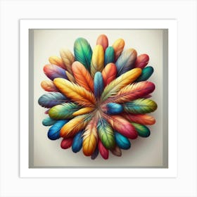 Colorful Feathers 1 Art Print