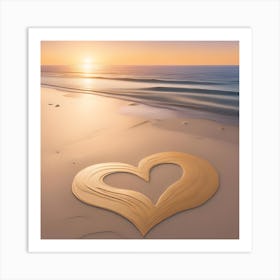 Heart On The Beach Art Print