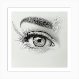 Pencil Drawing Of A Woman'S Eye Art Print