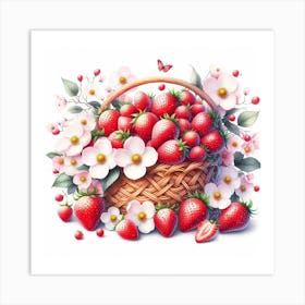 A basket of strawberries 5 Art Print