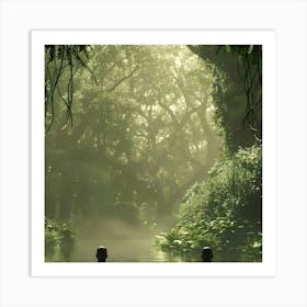 Two People In The Jungle Art Print