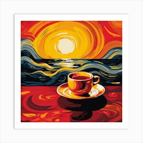 Coffee And Sunset Art Print