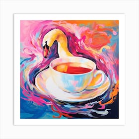 Swan In A Cup Art Print