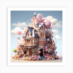 3d House Art Print