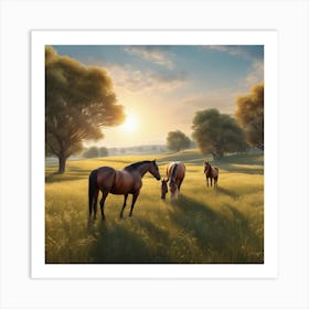 Horses In The Meadow 9 Art Print