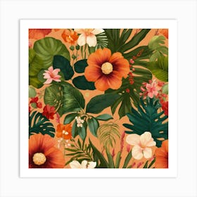 Seamless Tropical Pattern Art Print