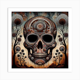 Skull In The Forest Art Print