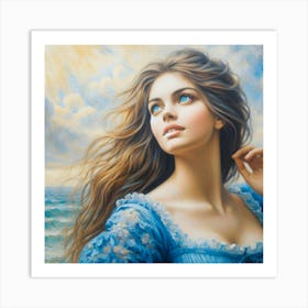 Girl By The Sea 1 Art Print