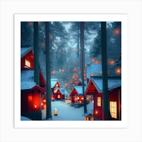 Winter Village Art Print